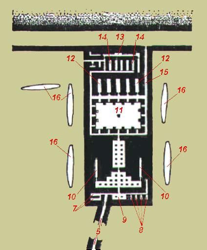 ESQUEMA DO TEMPLO MORTUÁRIO DE KÉFREN