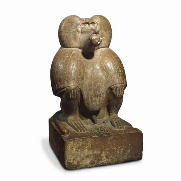 Quartzite figure of a baboon